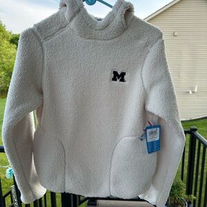 Columbia White Athletic Jacket with Crew Neck and Long Sleeves